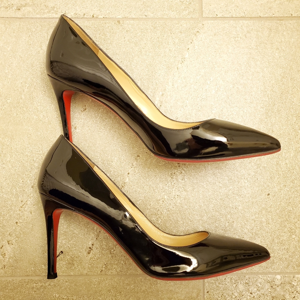 Louboutin Pigalle 85mm Patent Red Bottoms
